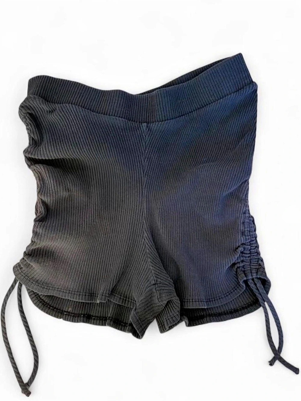 Blue Blush Los Angeles Ribbed Ruched Side Tie Shorts Women’s Medium